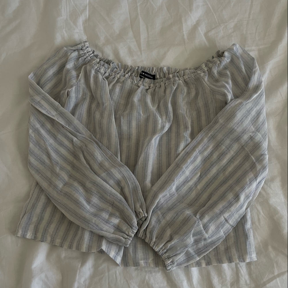 Brandy Melville Striped Off Shoulder Top